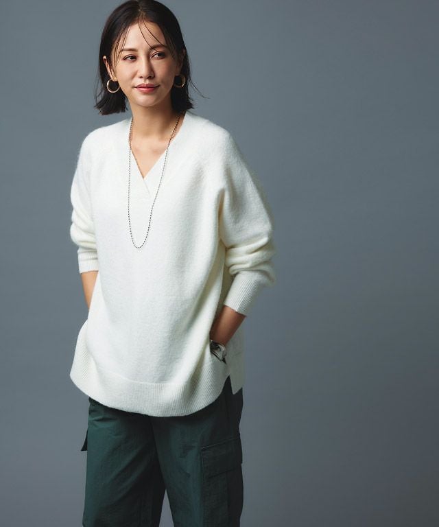 アウトレットSALE！】[RASW]モヘア混Vネックニット【スピード配送