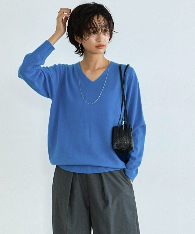 RASW]カシミヤ100％Vネックニット ◇送料無料【Akaneさん着用アイテム