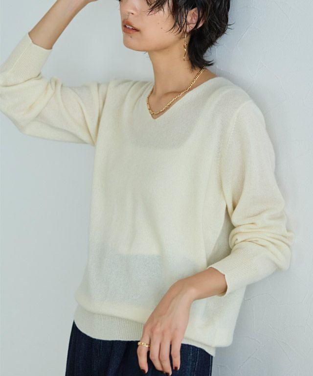RASW]カシミヤ100％Vネックニット ◇送料無料【Akaneさん着用アイテム