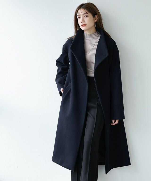 メルトンスタンドカラーコート