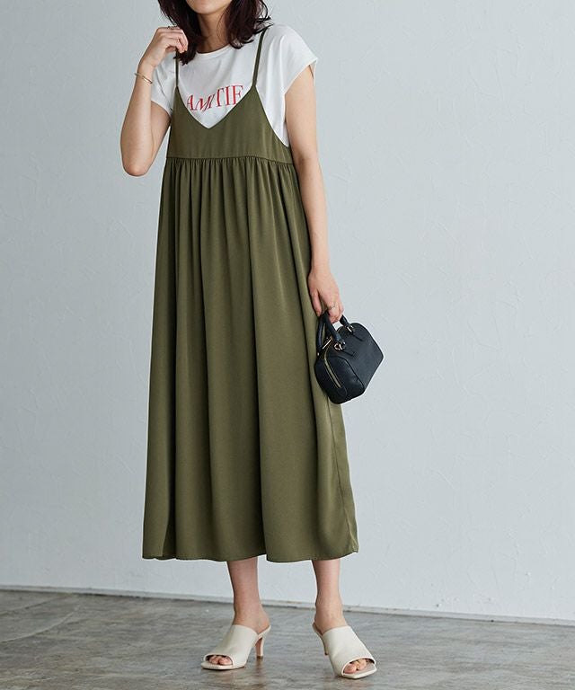 2wayギャザー切り替えキャミワンピース 【Pierrot】【スピード 2wayギャザー切り替えキャミワンピース 【Pierrot】【スピード