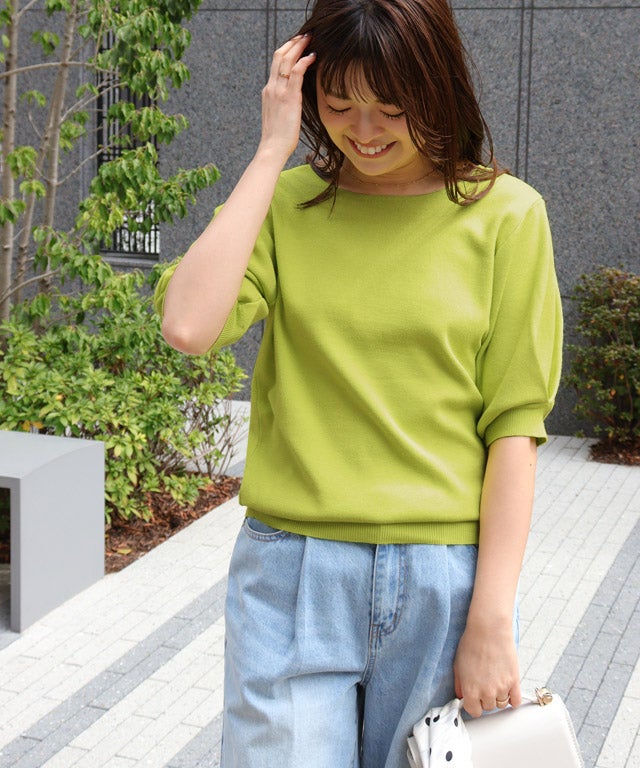 予約】2wayパフハーフスリーブニット 【Pierrot】【3月上旬頃より順次