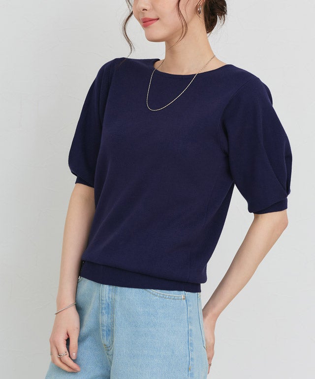 予約】2wayパフハーフスリーブニット 【Pierrot】【3月上旬頃より順次