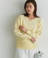 166cm / ライトイエロー / Vネック / M