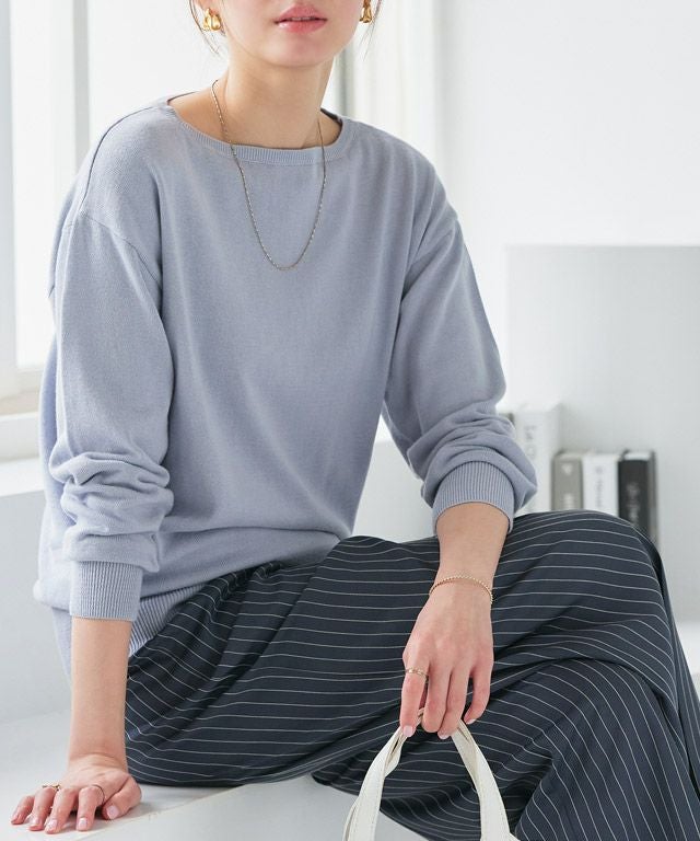 167cm / アイスブルー / ボートネック / M