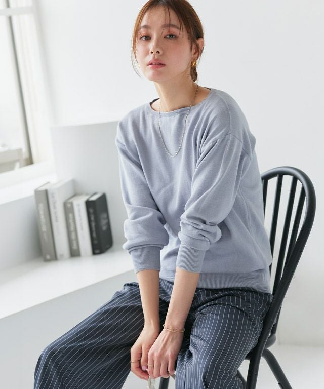 167cm / アイスブルー / ボートネック / M