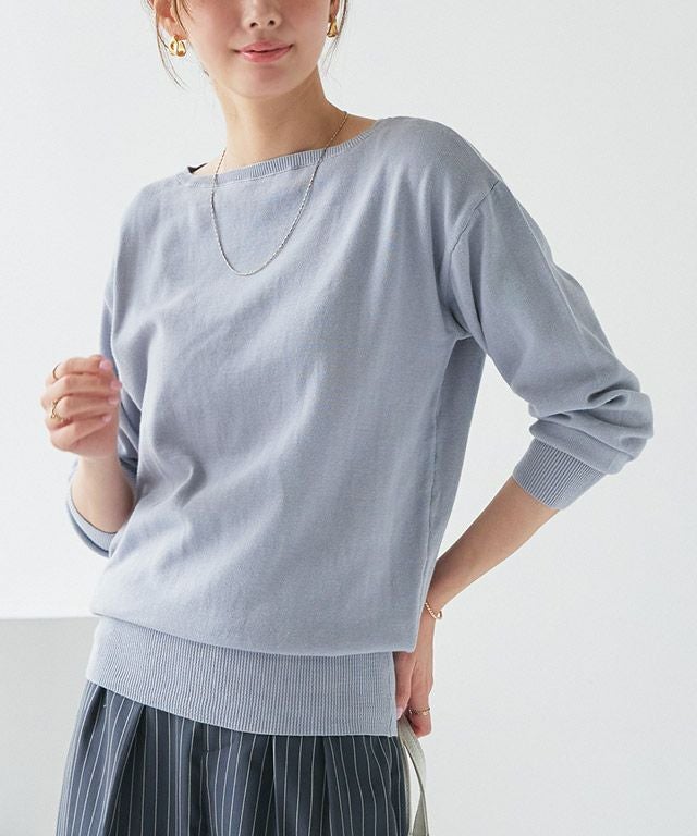 167cm / アイスブルー / ボートネック / M