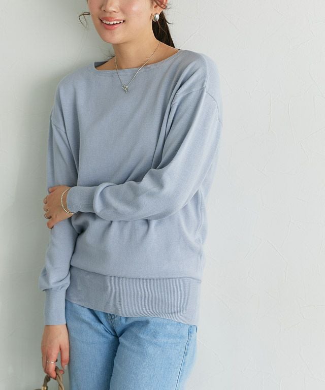 166cm / アイスブルー / ボートネック / M