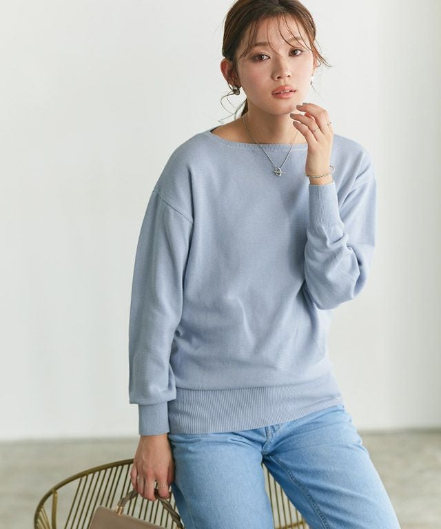 166cm / アイスブルー / ボートネック / M