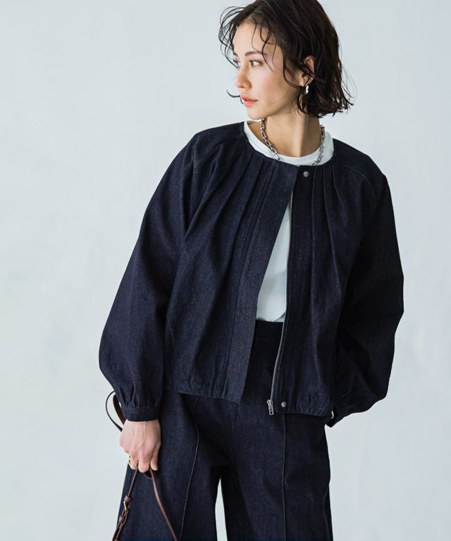 RASW]デニムタックボリュームブルゾン ◇送料無料【スピード配送