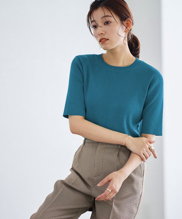 167cm / ブルーグリーン / クルーネック / M