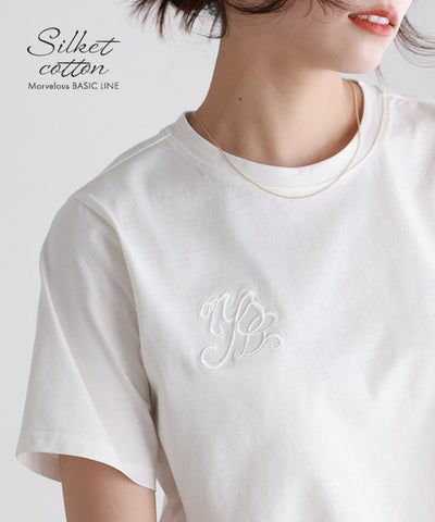 シルケット刺繍Tシャツ