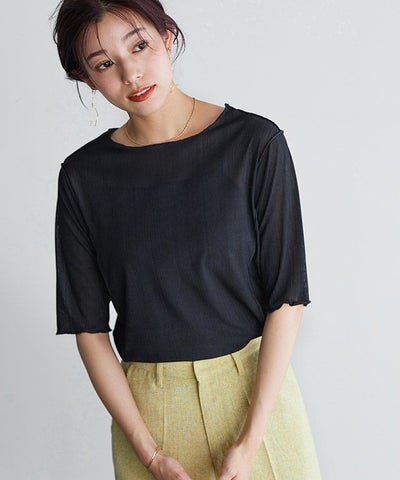 5分袖メロートップス