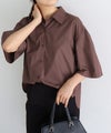 襟付きフレアスリーブシャツ