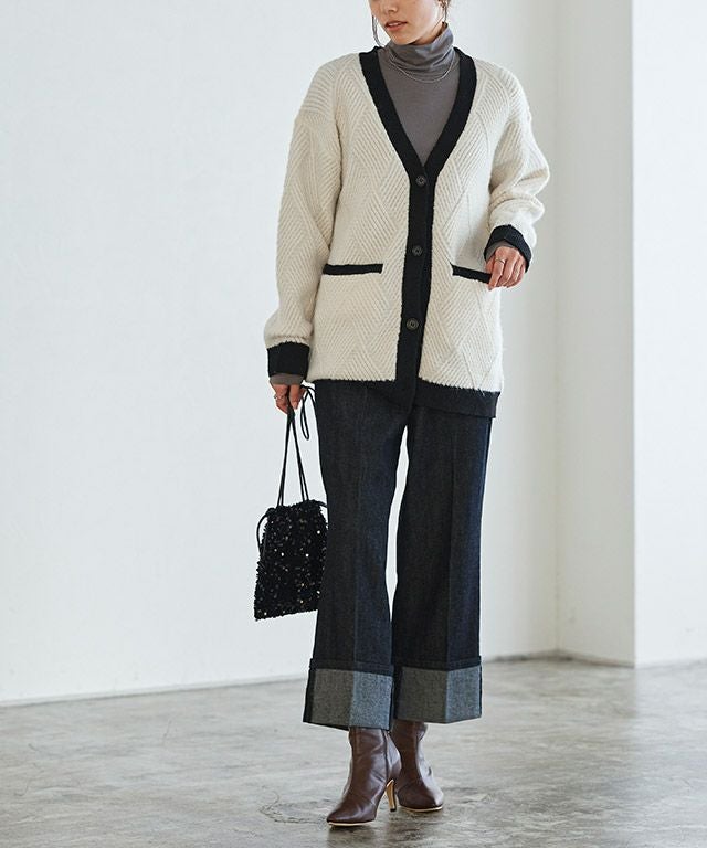 ダイヤ柄配色カーディガン【スピード配送】 | 【公式】Pierrot（ピエロ