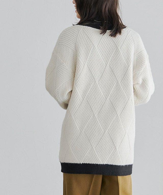 ダイヤ柄配色カーディガン【スピード配送】 | 【公式】Pierrot（ピエロ