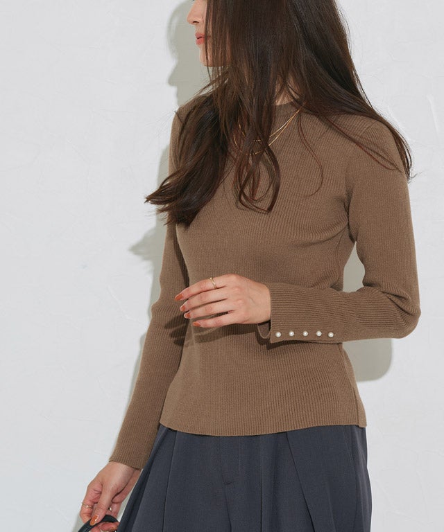 166cm / A /キャメル / クルーネック / M