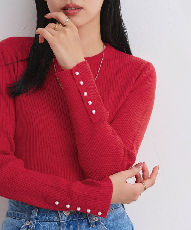 162cm / A /レッド / クルーネック / M