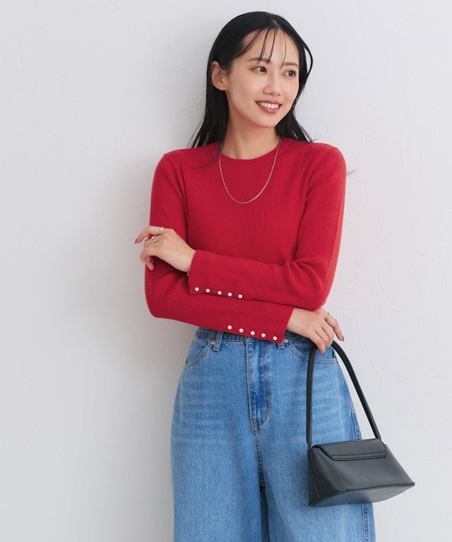 162cm / A /レッド / クルーネック / M