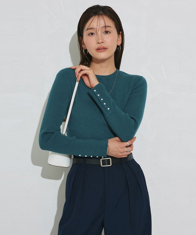 166cm / A / ブルーグリーン / クルーネック / M