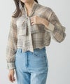 167cm / シアーチェック / ライトベージュ / M