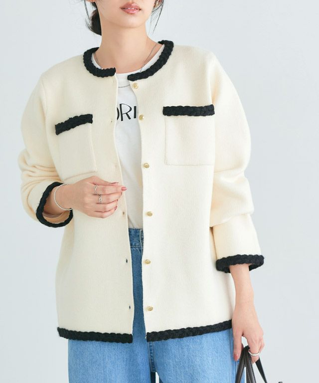 162cm / B / オフホワイト×ブラック / M