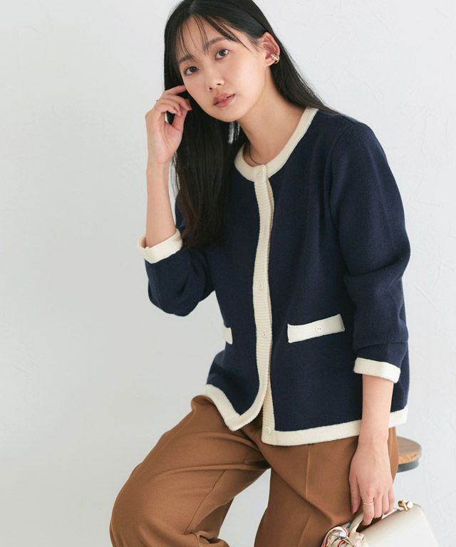 162cm / ネイビー×オフホワイト / M