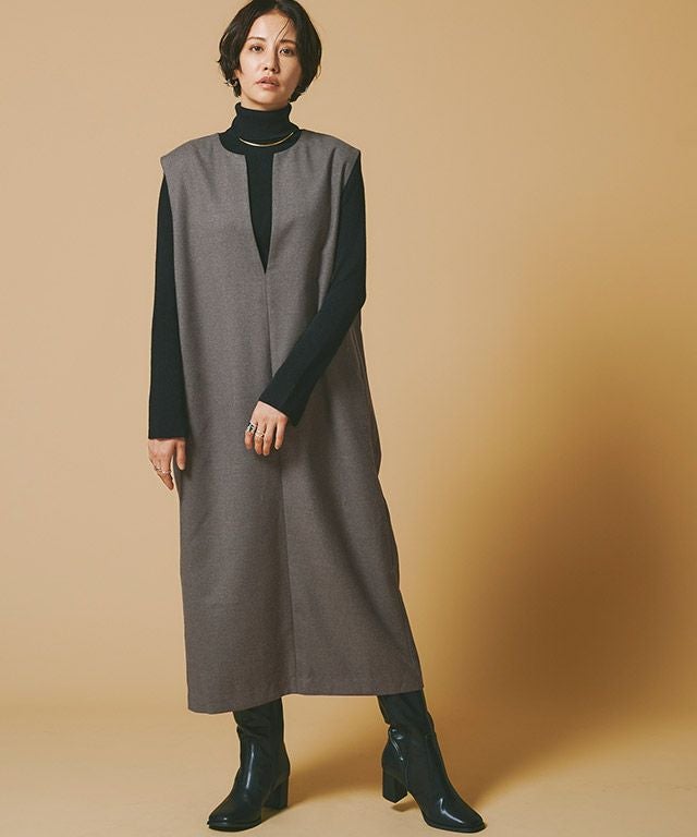 RASW] キーネックショルダータックジャンパースカート◇送料無料