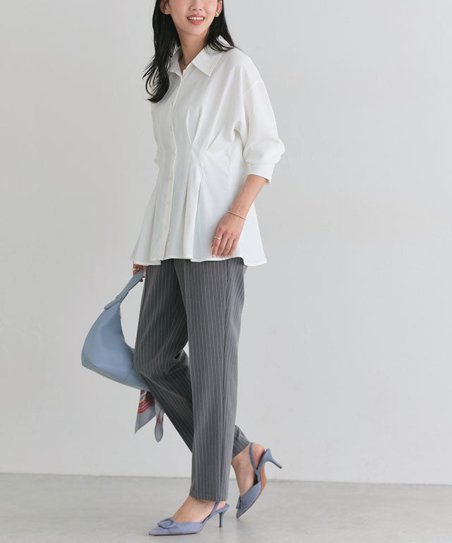 162cm / ストライプ / グレー / M