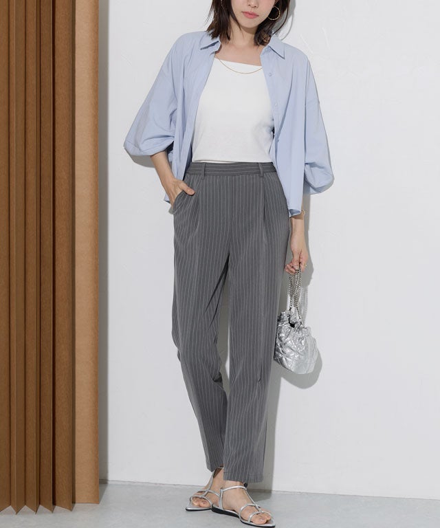 167cm / ストライプ / グレー / TM