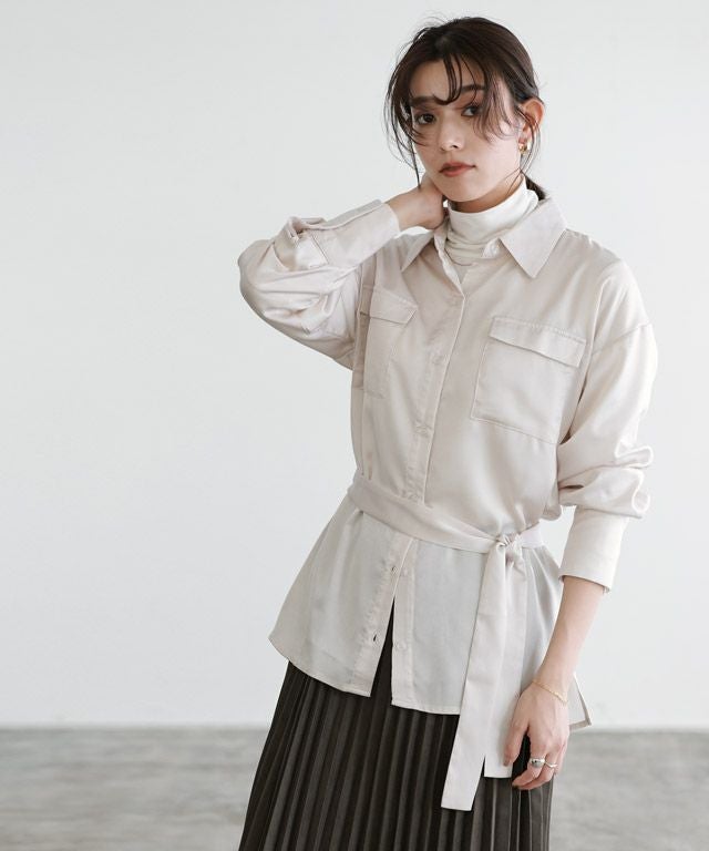 専用ページです♡イタリア購入 とろみロング丈シャツ ベルトはプレゼント♡ ベルト付きシャツ 【Pierrot】 | 【公式】Pierrot（ピエロ）レディース