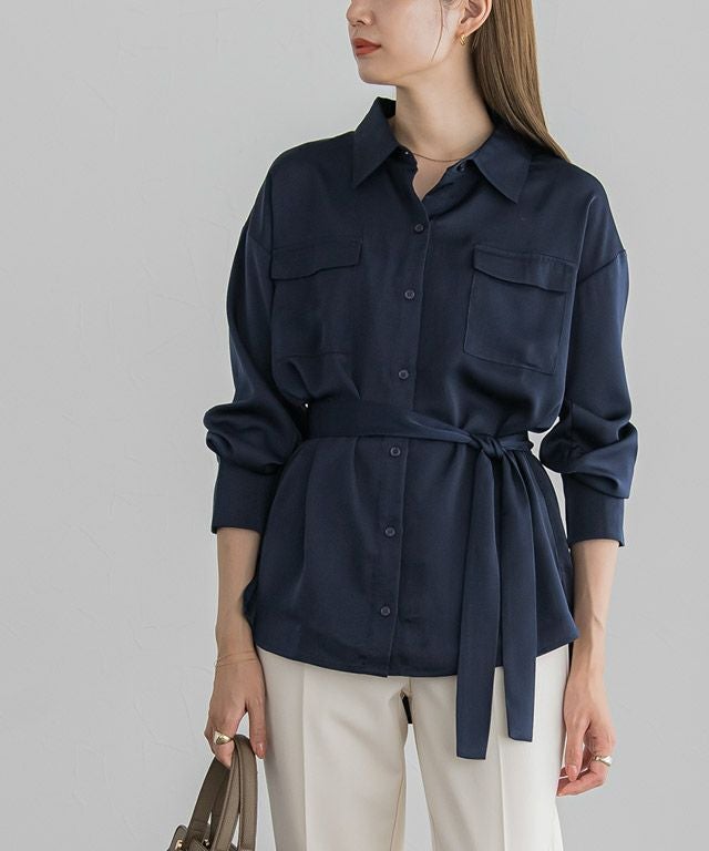 専用ページです♡イタリア購入 とろみロング丈シャツ ベルトはプレゼント♡ ベルト付きシャツ 【Pierrot】 | 【公式】Pierrot（ピエロ）レディース