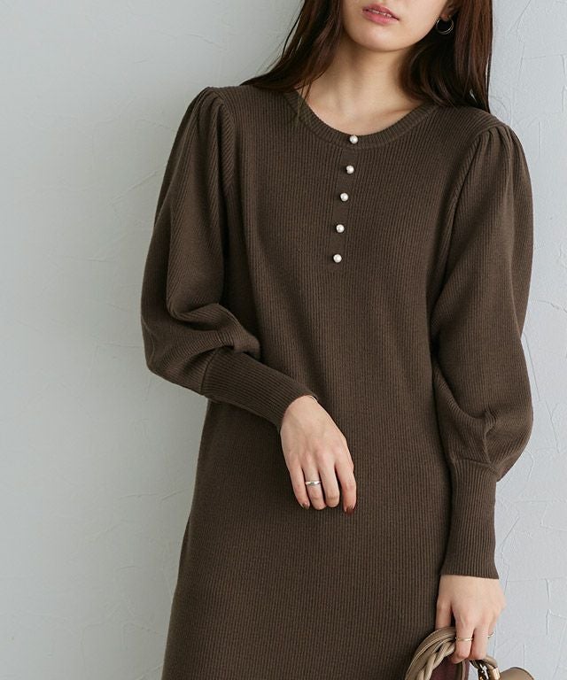 2wayパールデザインニットワンピース【スピード配送】 | 【公式