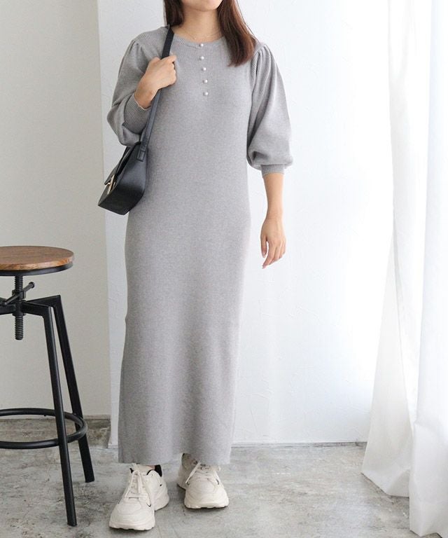 2wayパールデザインニットワンピース【スピード配送】 | 【公式