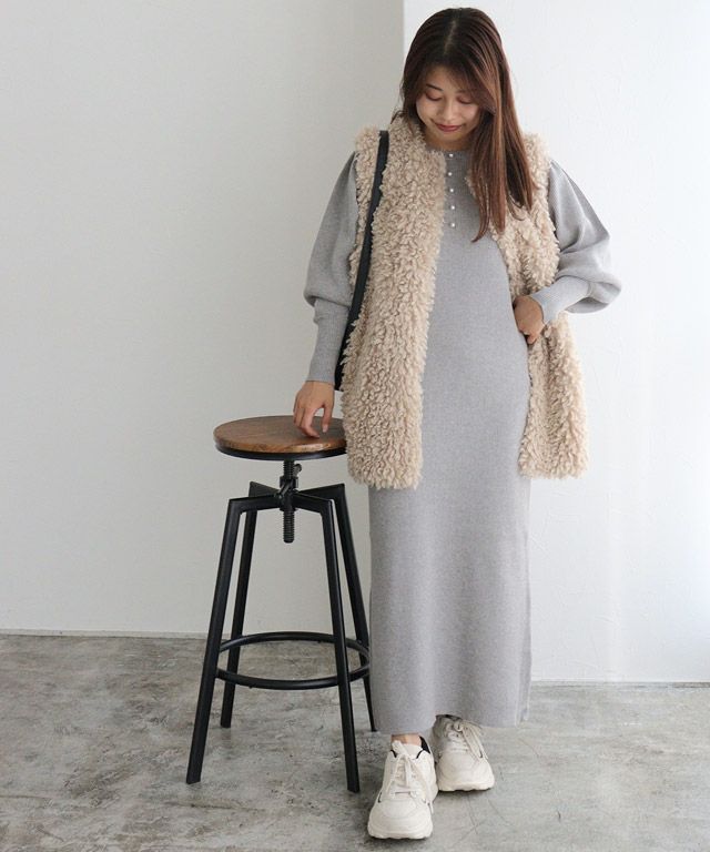 2wayパールデザインニットワンピース【スピード配送】 | 【公式