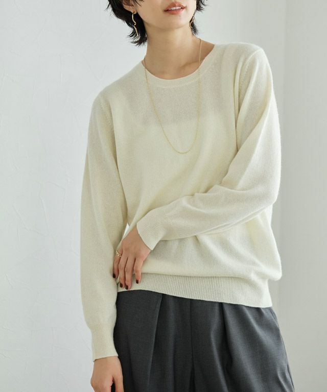 RASW]カシミヤ100％クルーネックニット◇送料無料【Akaneさん着用