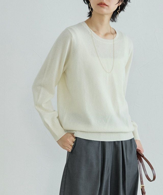 RASW]カシミヤ100％クルーネックニット◇送料無料【Akaneさん着用