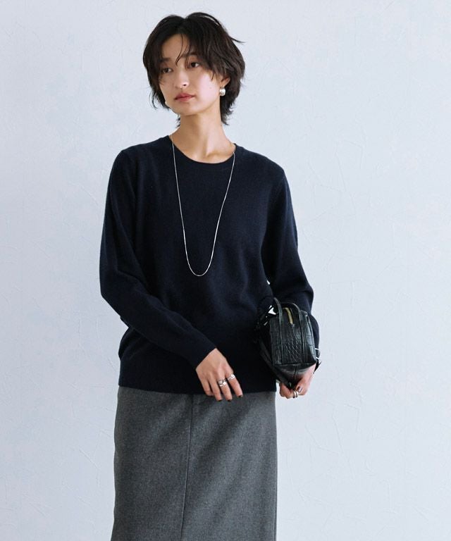 THE ROW ザ ロウ Emmit カシミヤニットカラー 7738 F377 ネイビー 1SZ THE ROW（ザ ロウ） ザ ロウ Emmit カシミヤニットカラー 7738 F377