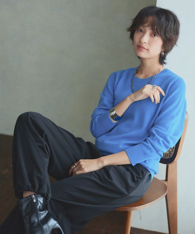 RASW]カシミヤ100％クルーネックニット◇送料無料【Akaneさん着用