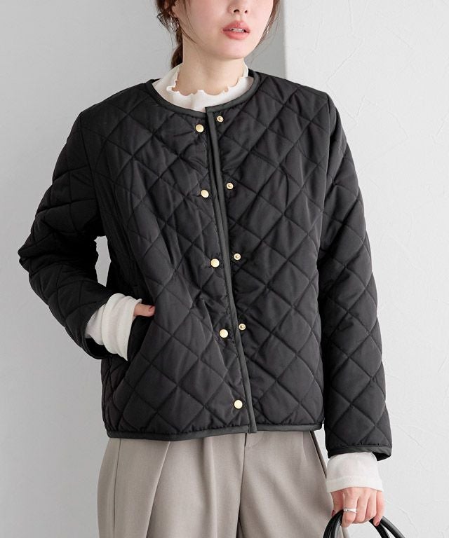 IENA LA BOUCLE ナイロンキルティングコート◇（ノーカラーコート