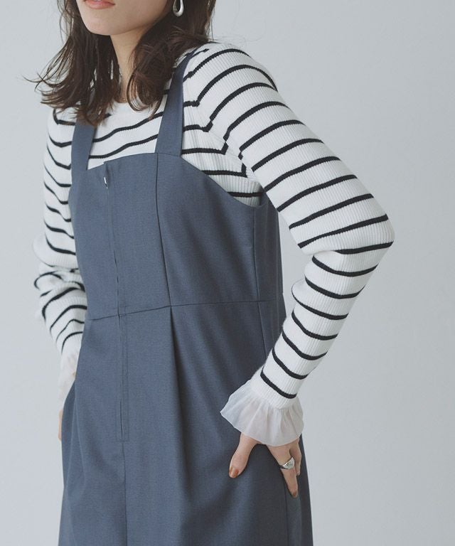 167cm / ボーダー / シアーフリル袖 / M