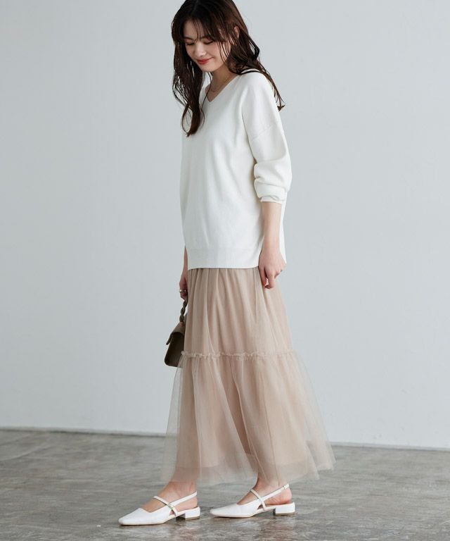 163cm / オフホワイト / Vネック / M