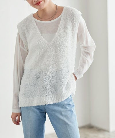 リボンヤーンニットベスト