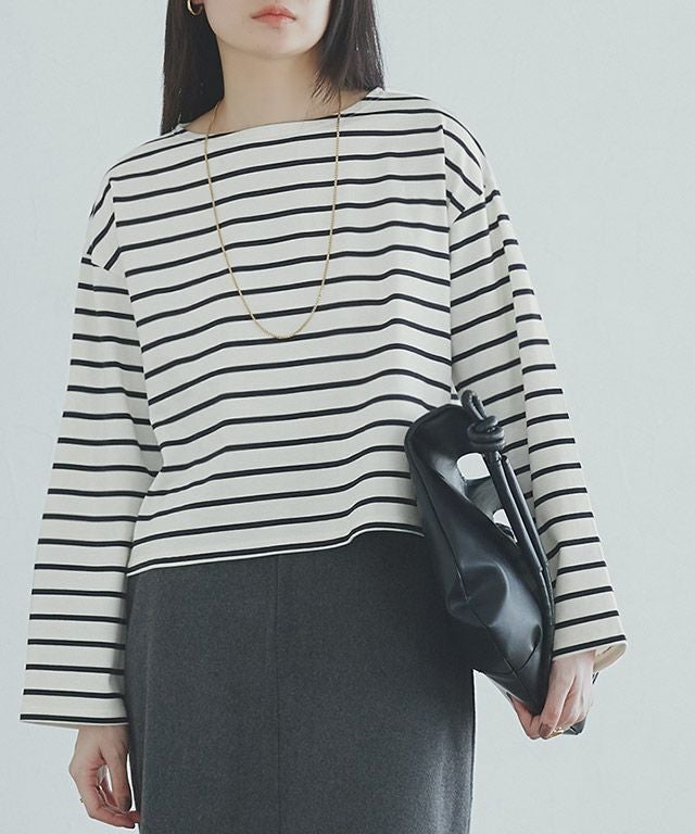 RASW]綿100%ボーダークロップドロンT【スピード配送】 | 【公式