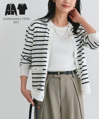 ゴールドボタンアンサンブルニット