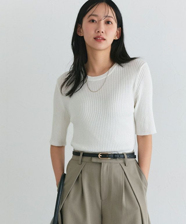 162cm / ボーダー / オフホワイト / M