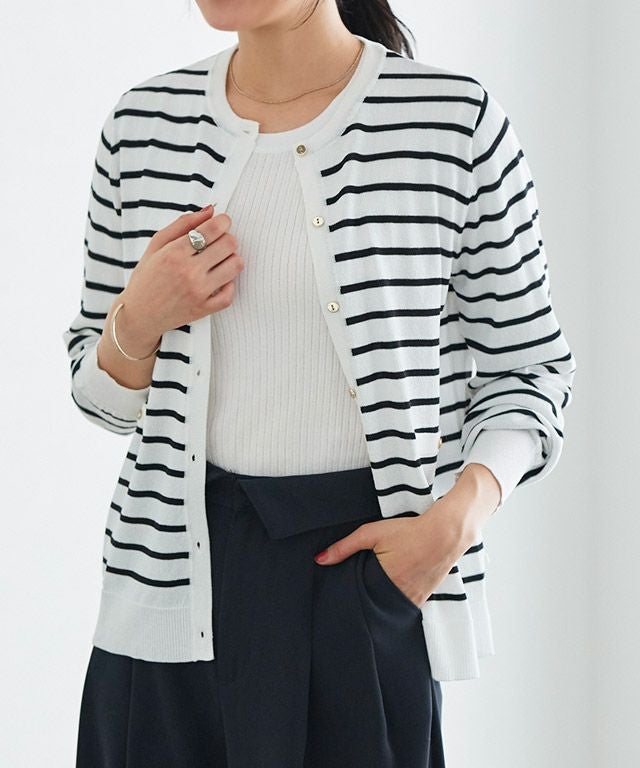 166cm / ボーダー / オフホワイト / M