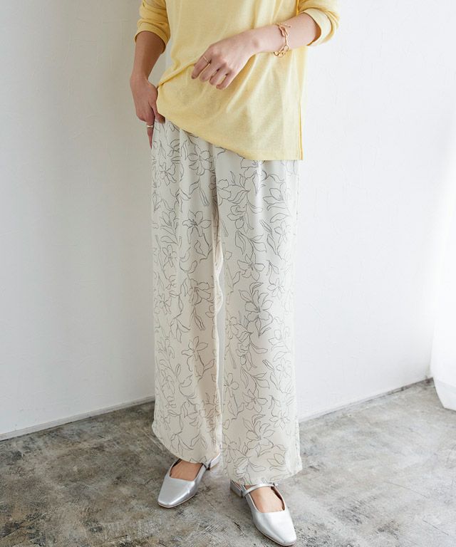 167cm / 花柄 / アイボリー / M