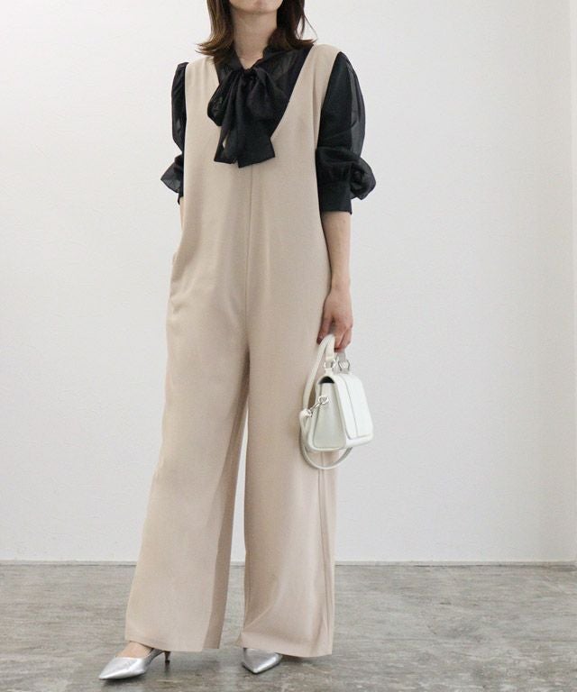 col pierrot オールインワン　シルク混　サロペット　ドゥーズィーエム DEUXIEME CLASSE - col pierrot オールインワン シルク混 サロペット