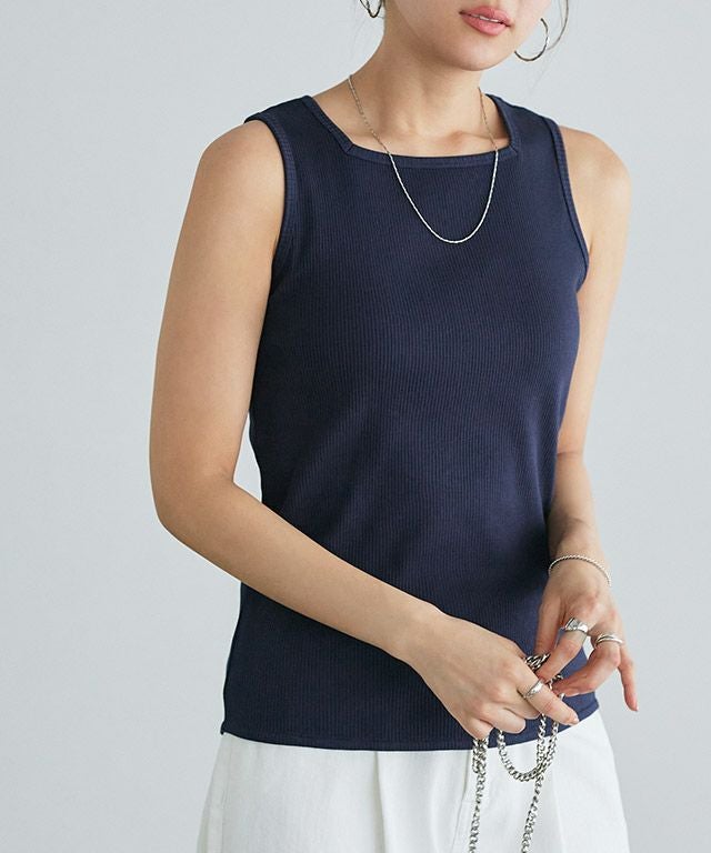 166cm / ネイビー / スクエアネック / M